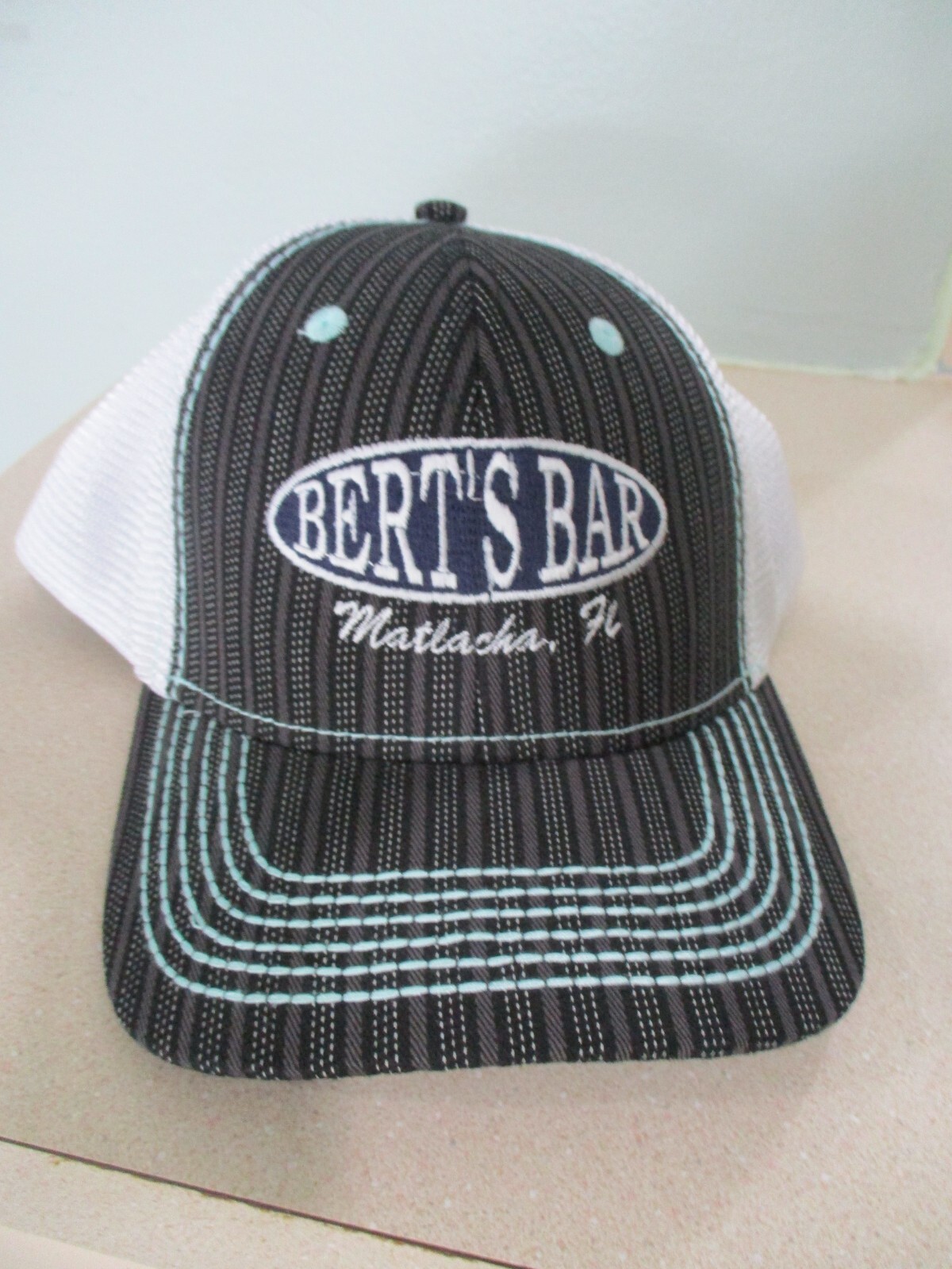BERT'S BAR Matlacha FL. Summer mesh back snapback double pinstripe