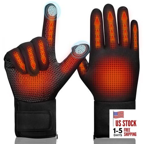 Heated Gloves, Heated Gloves for Men Women Midium BLACK
