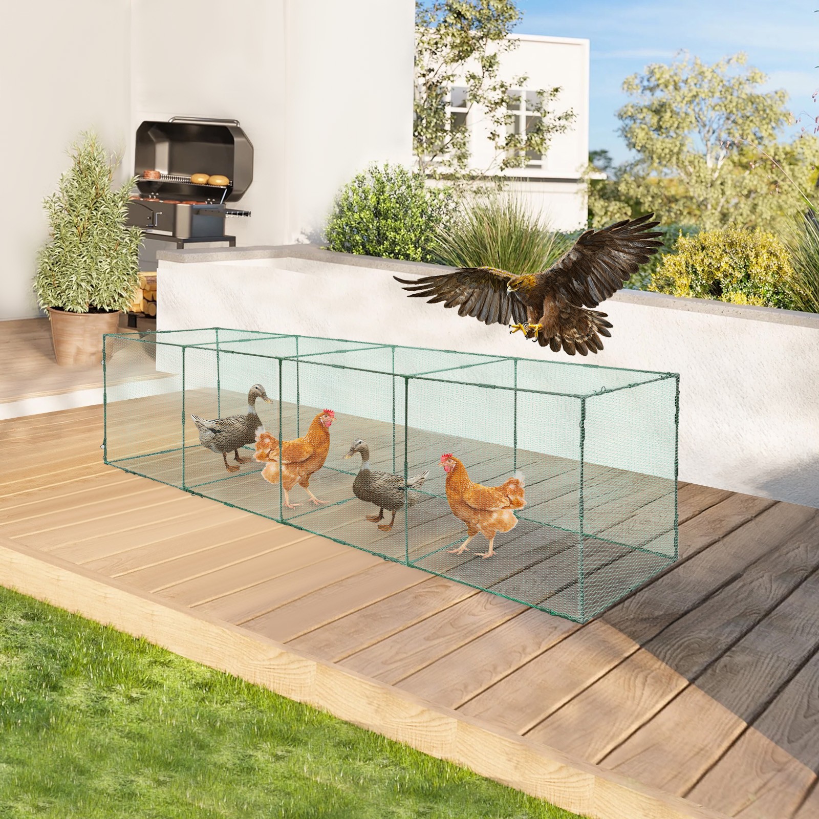 Chicken Tunnel, Chicken Coop Run, 45x20x20cm Chicken Tunnels for outside Yard