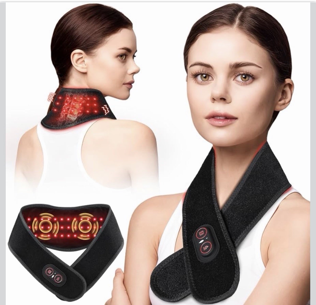 Red Light Therapy Neck Shoulder Massager Heat Vibration