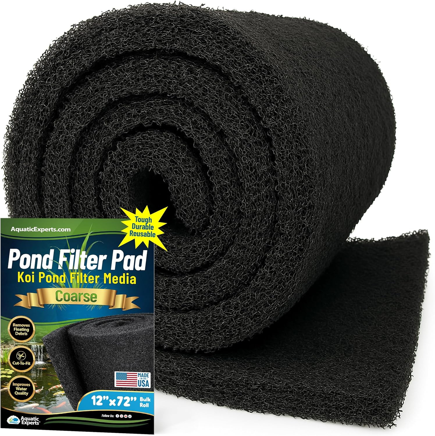 Aquatic Experts Classic Koi Pond Filter Pad COARSE – Bulk Roll Pond Filter Media