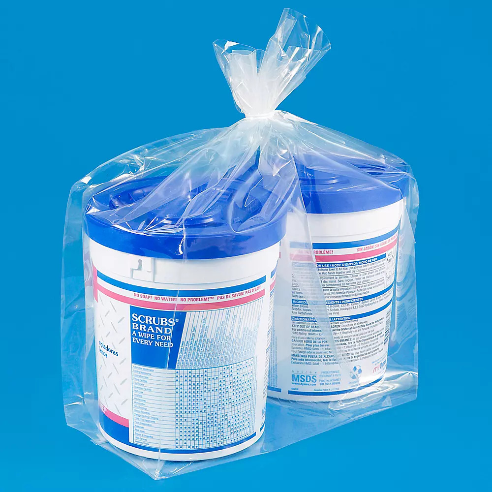Pack of 500 12 x 8 x 20" 3 Mil Gusseted Poly Bags