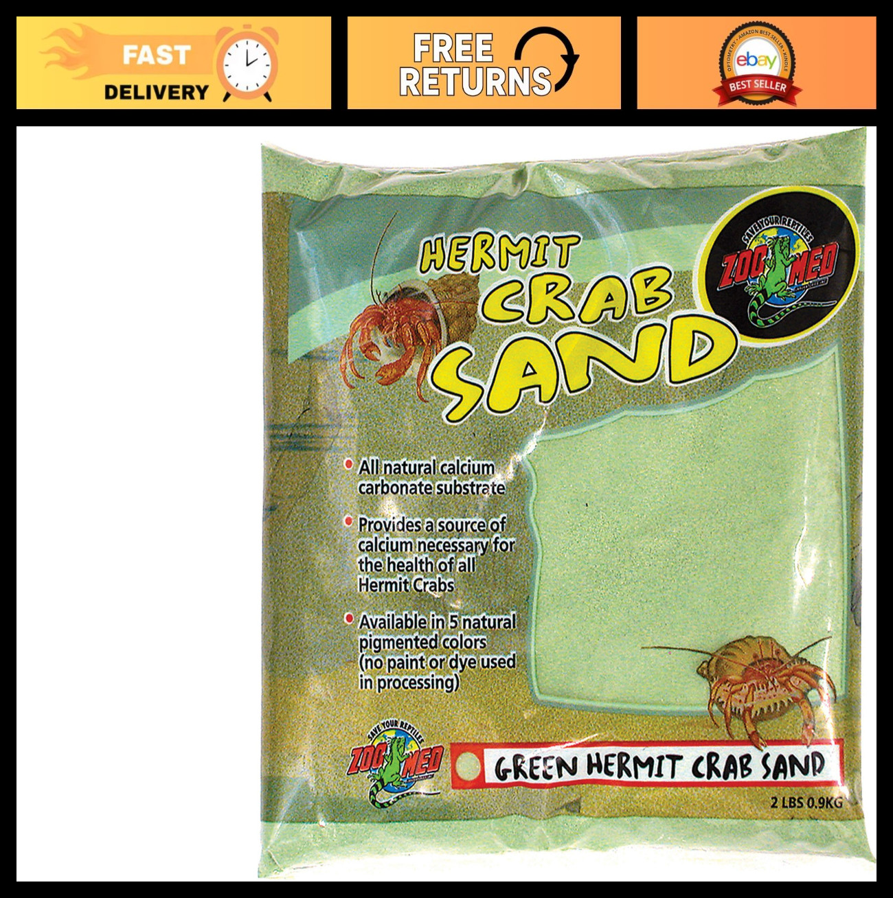 Premium Hermit Crab Sand - Natural Substrate for Aquariums, Safe & Non-Toxic