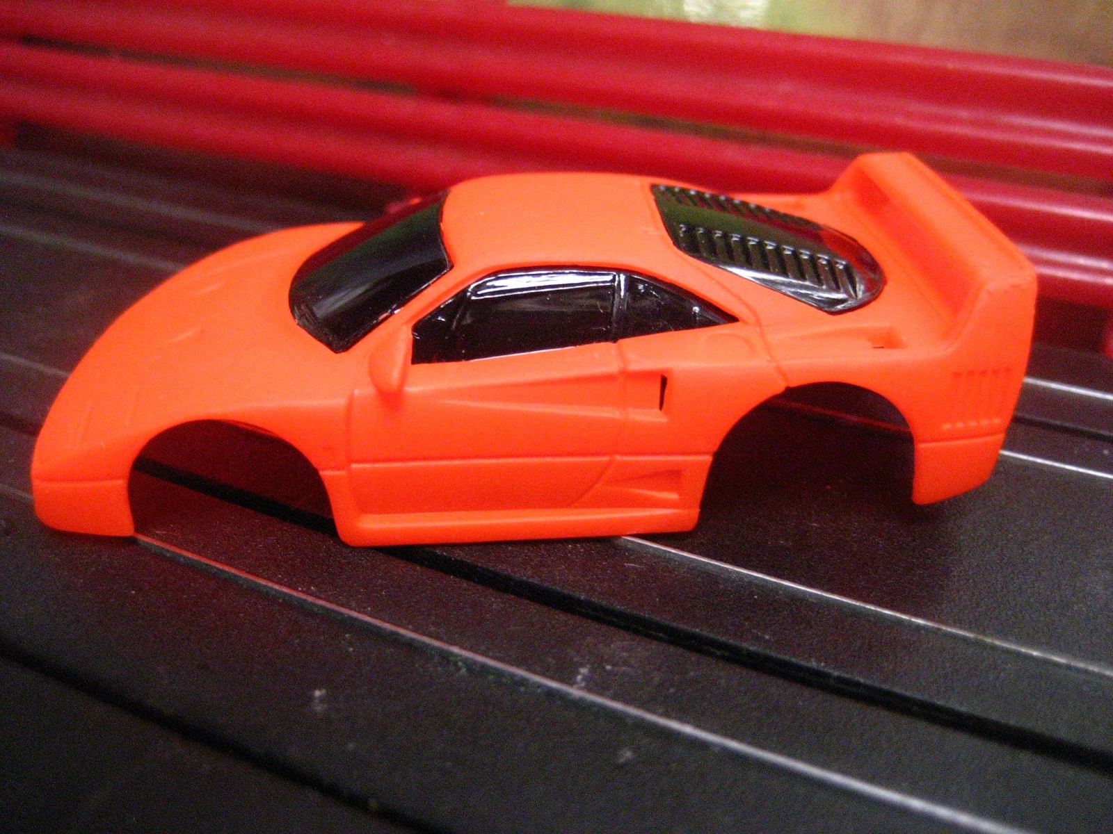 New Tyco HO Scale Slot Car Body  Neon Orange Ferrarri F40GT  Fits wide chassis!