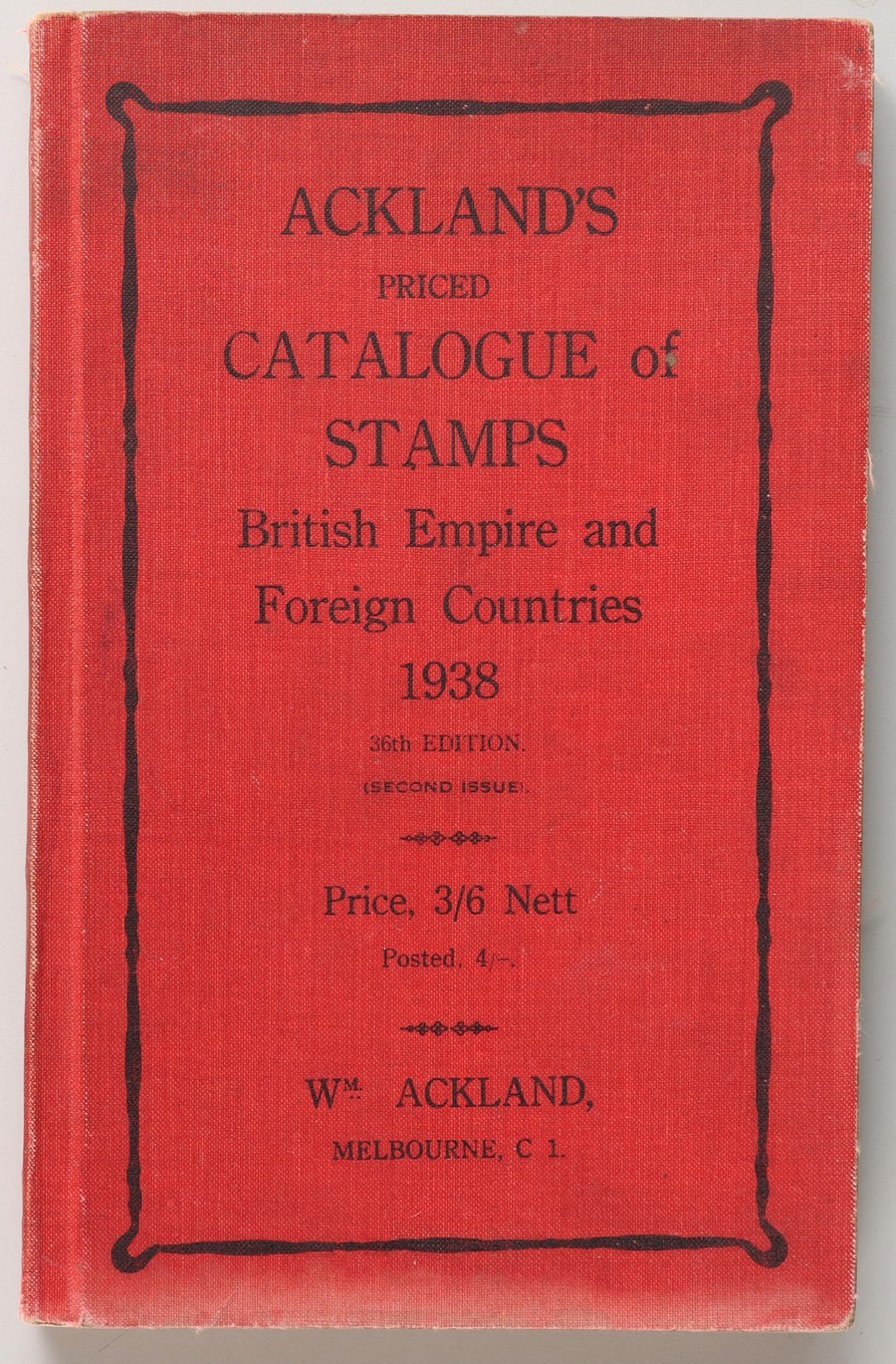 CATALOGUES 1938 Acklands Catalogue of Stamps, British Empire & Foreign Countries