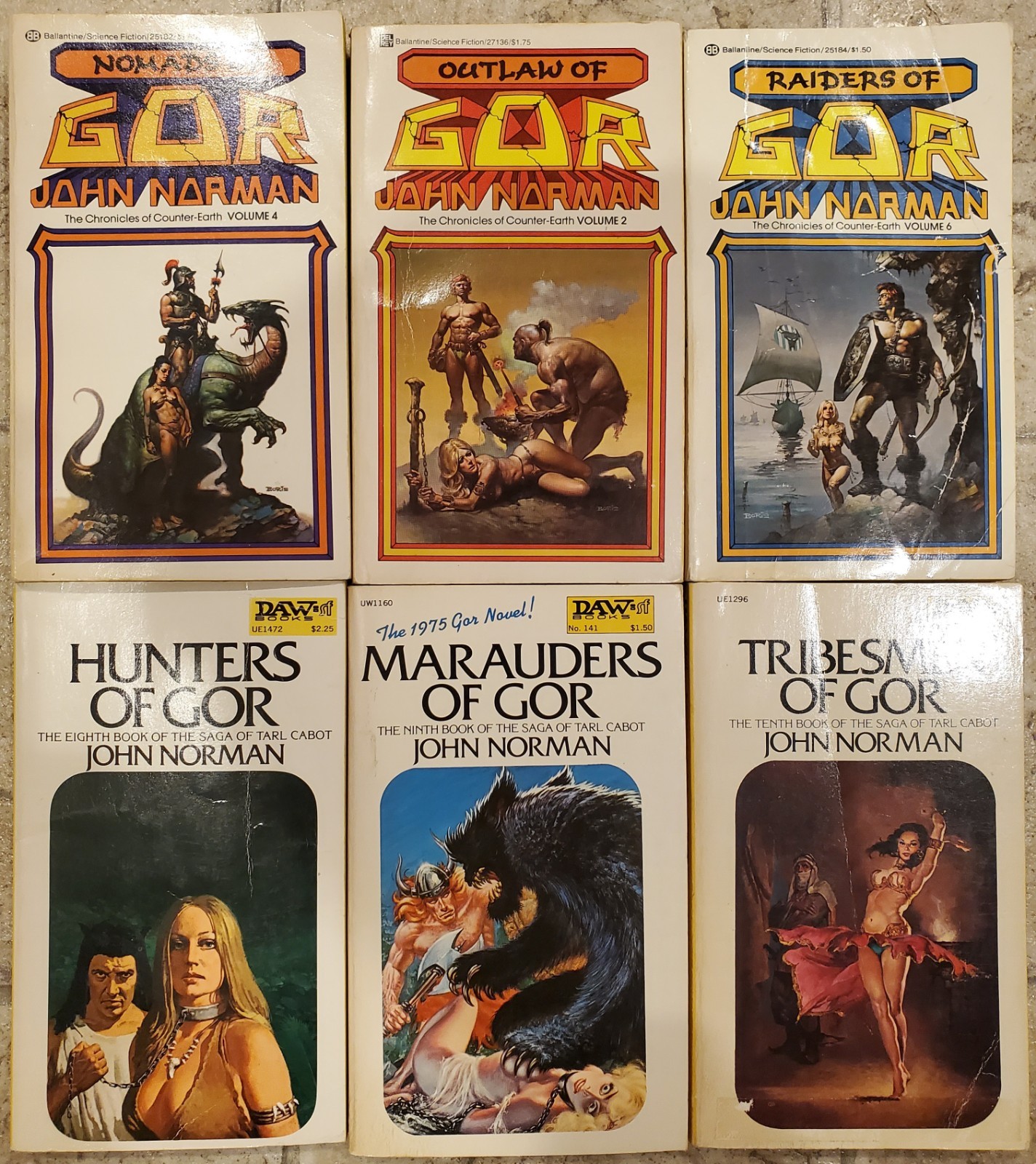 GOR Lot of 6 Paperback Books John Norman Vintage SciFi Fantasy