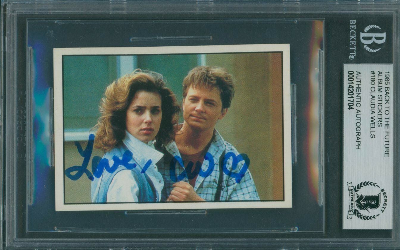 1985 Panini Back To The Future Stickers #180 Claudia Wells Signed Beckett BAS
