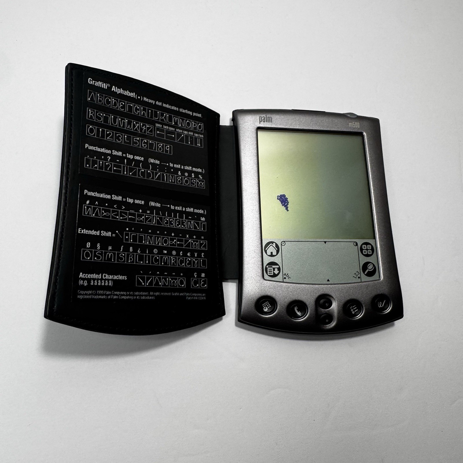 Palm m500 Handheld PDA With Stylus  - Ink Leak On The Screen -  For Parts Only