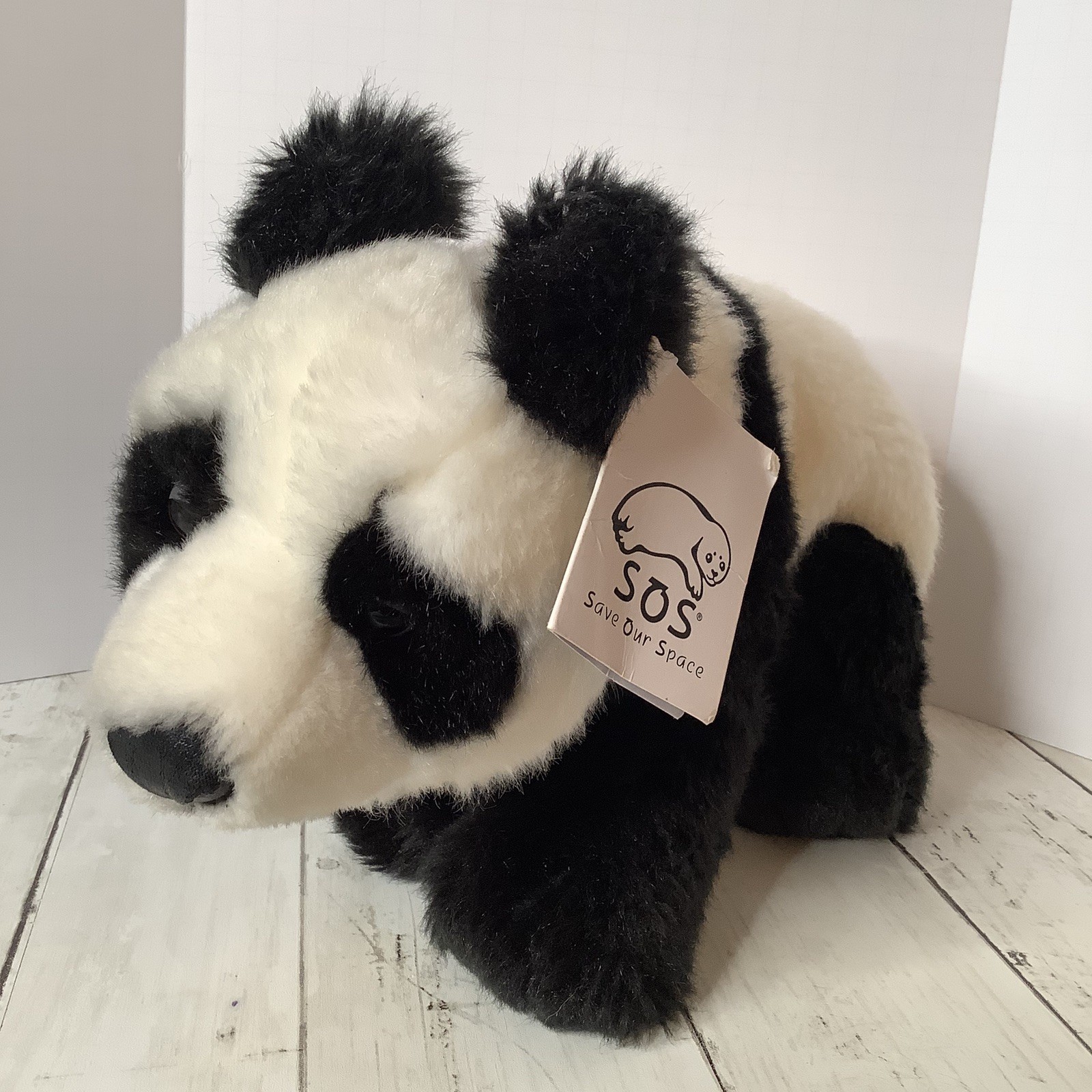 SOS Save Our Space Sitting Panda Plush 14 Realistic Stuffed Animal Toy 2015