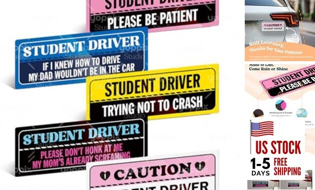 5Pcs Magnet for Car, Funny New Driver Magnet Car Stickers for Student Driver