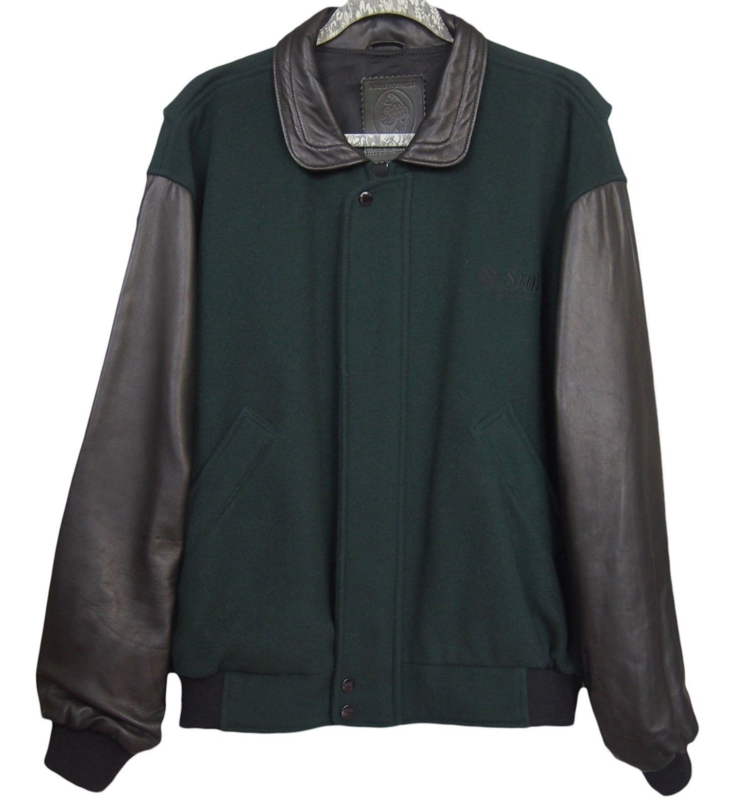 Golden Bear Vintage Mens Varsity Jacket  100% Cashmere & Leather  Size L