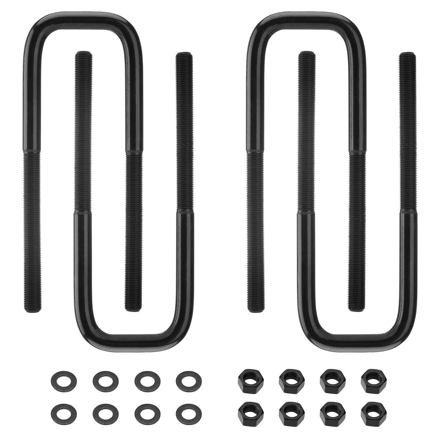 4 Pcs Extended Square Bend U-Bolts 8.5x2.5 Inch 9/16 Threads Hardware