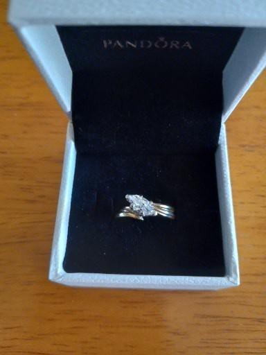 Diamond Yellow Gold Engagement and wedding band owned 35+valued $4138