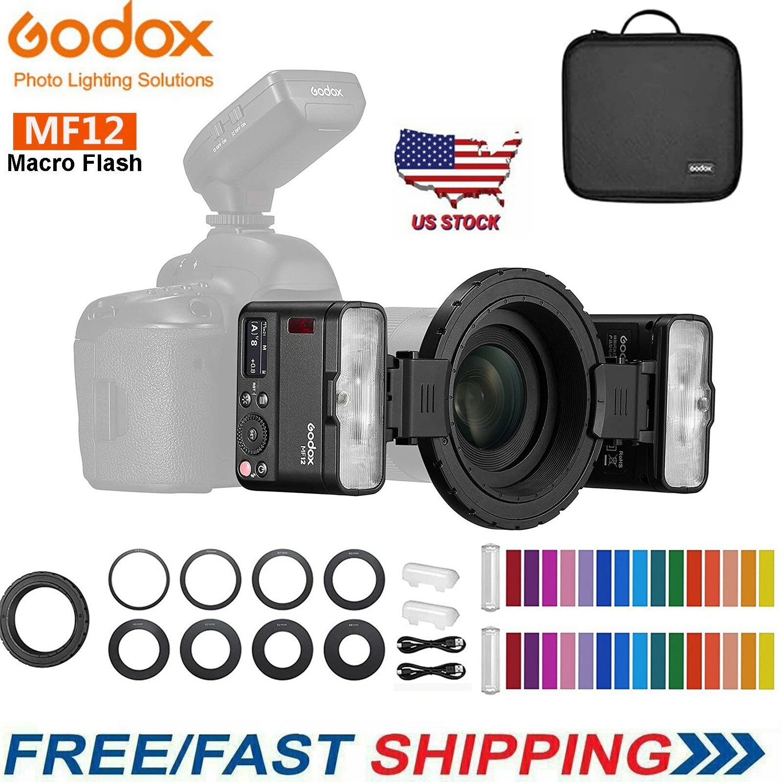 Godox MF12 K2 Macro Flash 2.4G Wireless Speedlite For Canon Nikon Sony Fujifilm