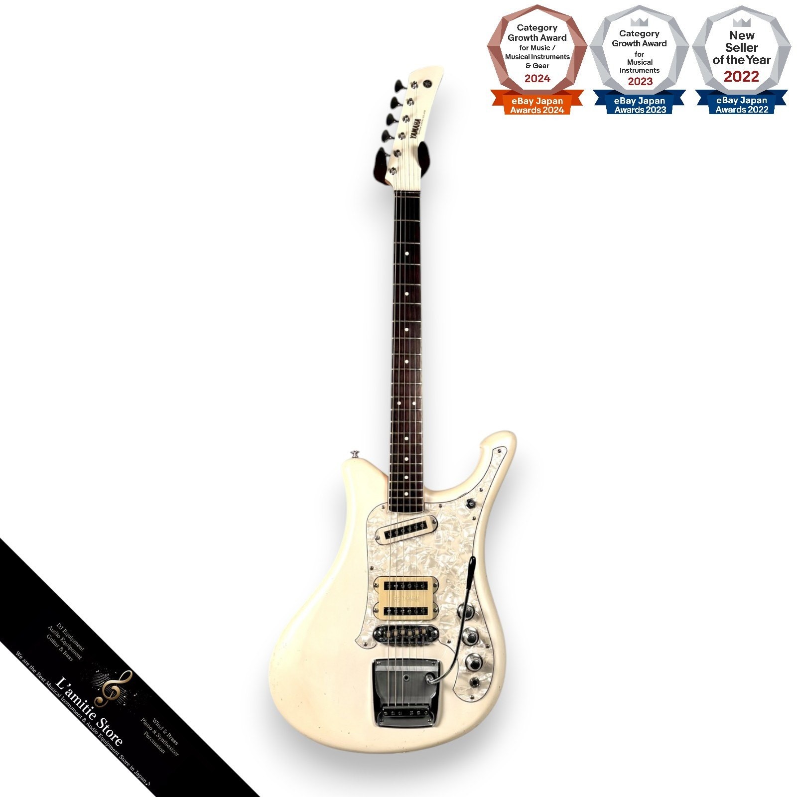 Yamaha SG5 MOD Pearl White Guitar 1967 1967 chrome parts floating tremolo