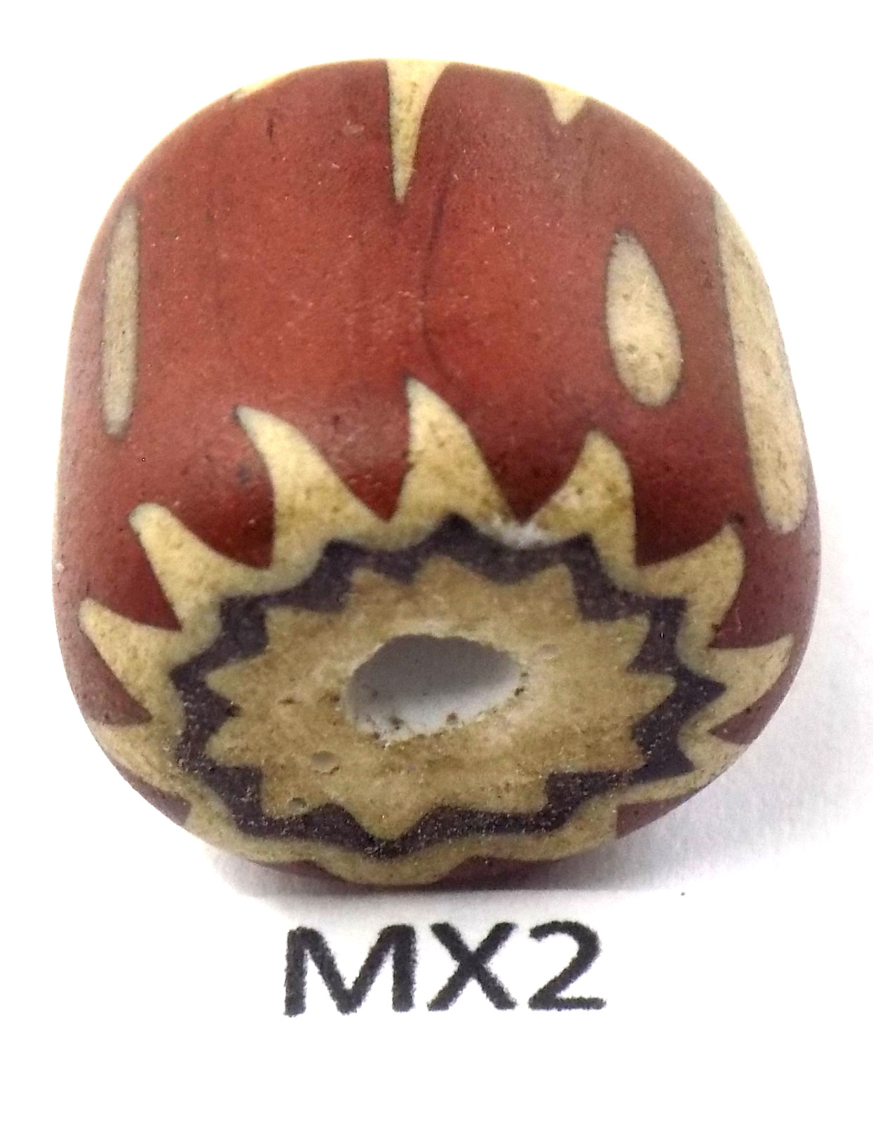 Old Worn Antique Venetian Chevron African Trade Bead  MX2  BG 76