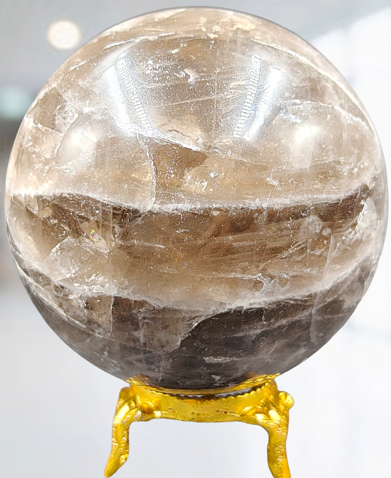 70MM Beautiful Smokey Quartz Sphere Ball Healing Chakra Aura Ball