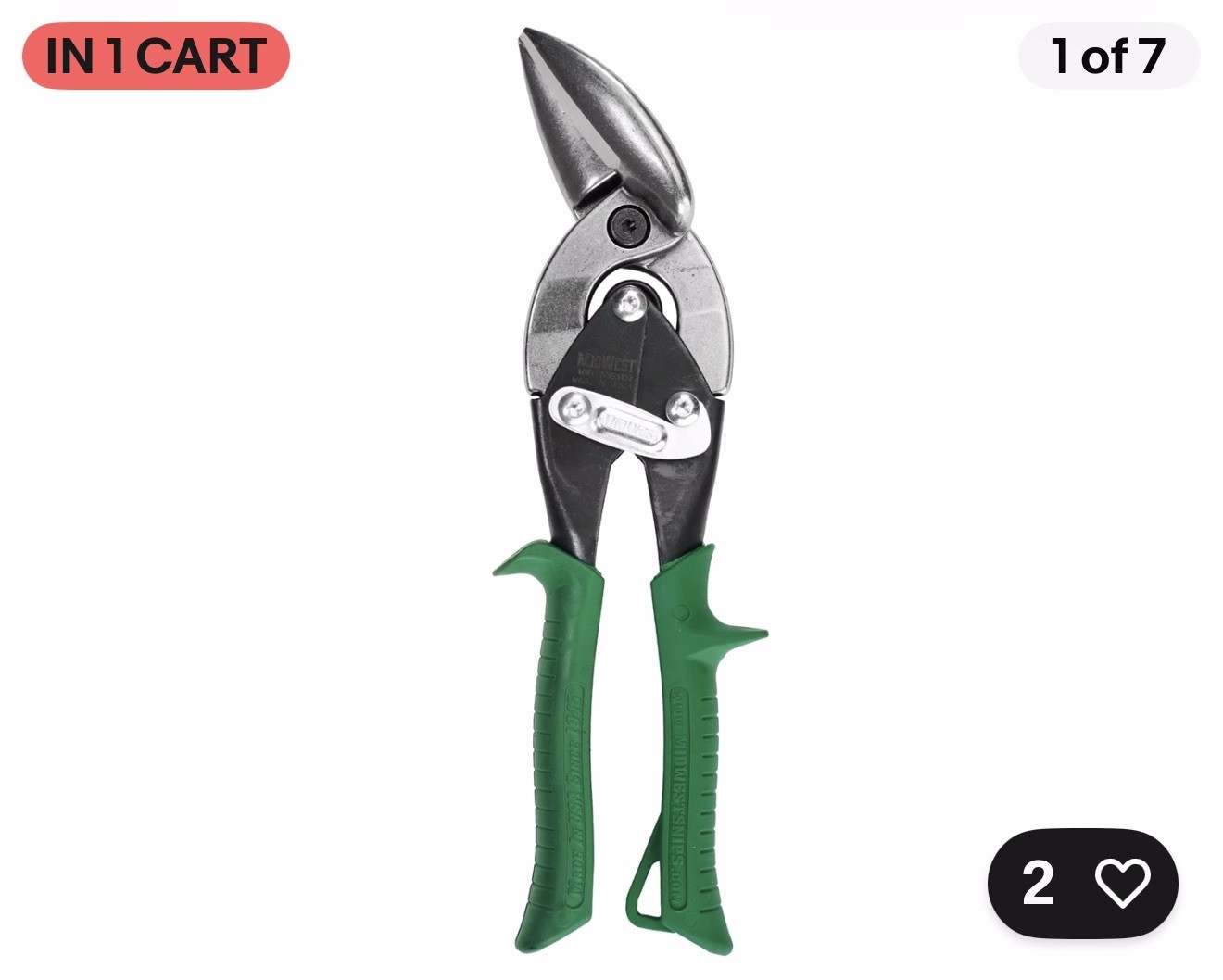 Midwest Upright Aviation Snips Right Cut Right Angle MWT-6900R MADE IN USA