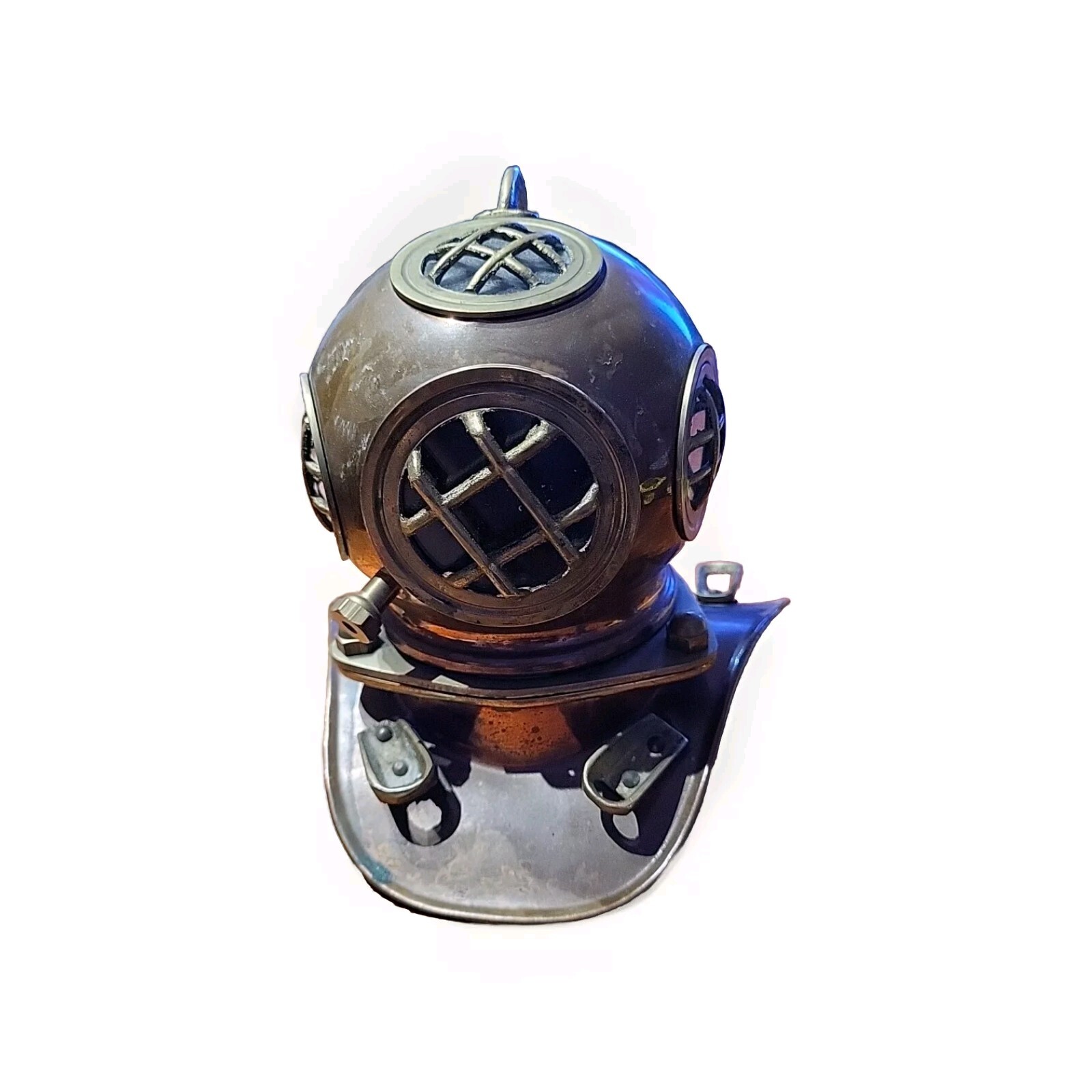 Scuba Divers Vintage Copper & Brass Replica Helmet 6.5” x 7”