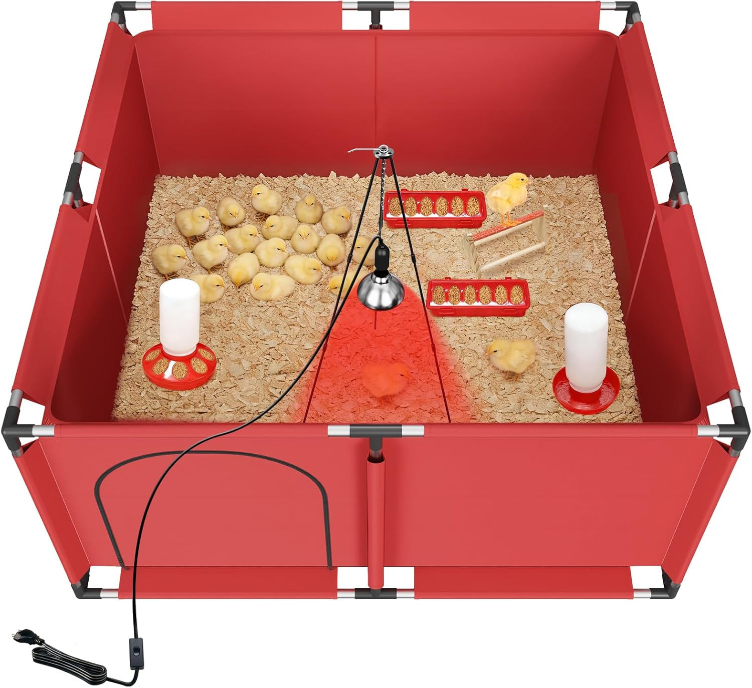 Brooder Box for Chicks, All-In-One Chick Starter Kit, Stainless Steel Frame Baby