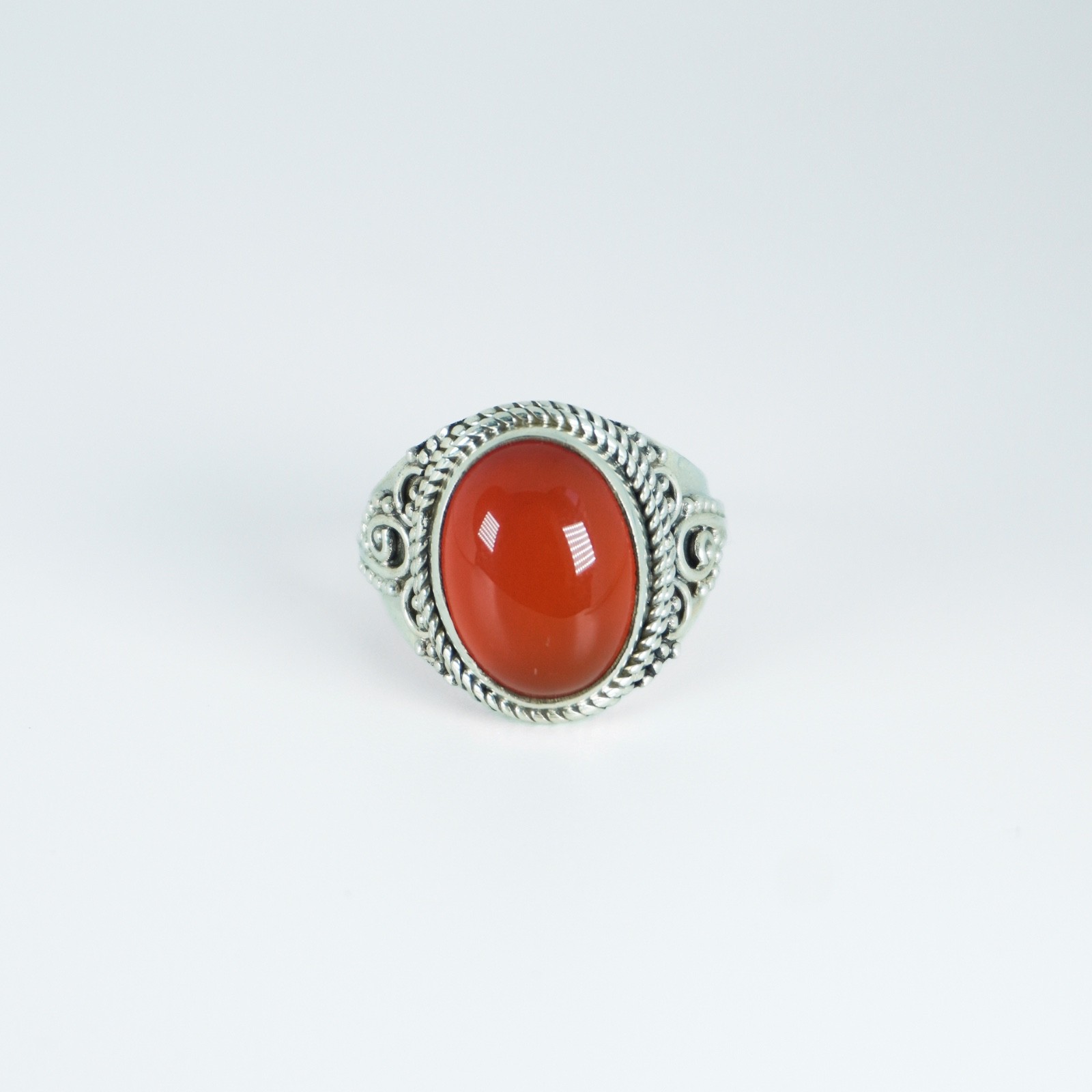 Handmade Sterling Silver Carnelian Ring size 9