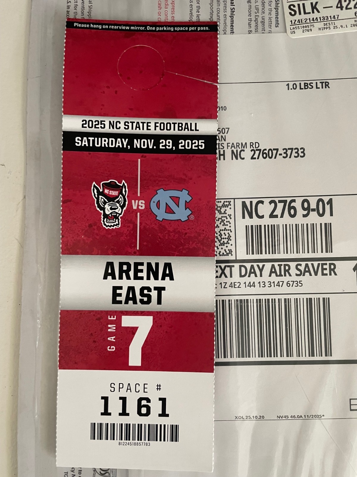 UNC vs NC State Parking/Tailgating pass