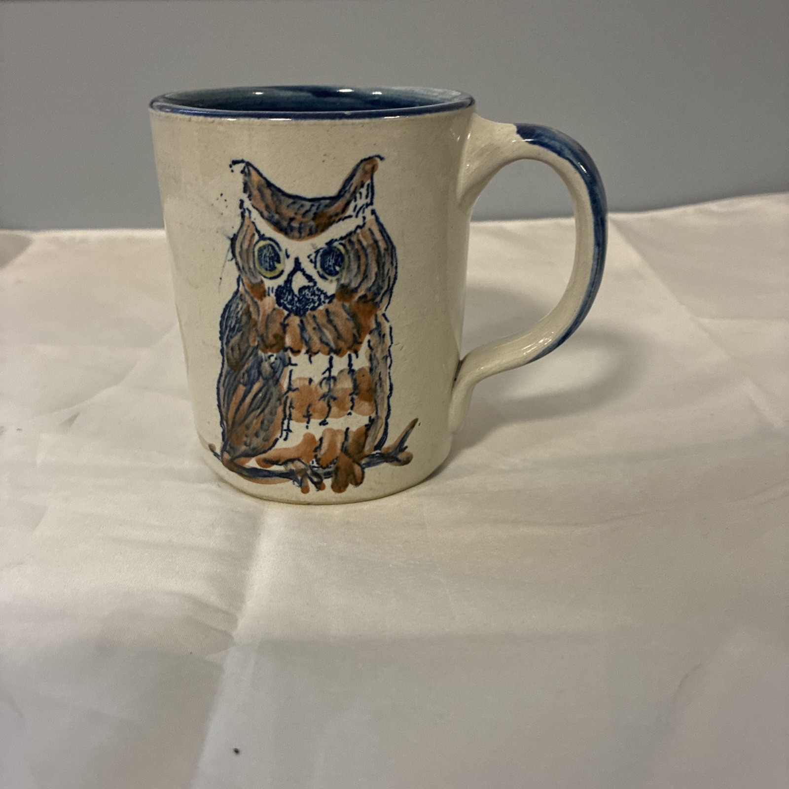 VTG Louisville Stoneware Owl Printed Coffee & Tea Mug Glazed Stoneware  Ex Cond