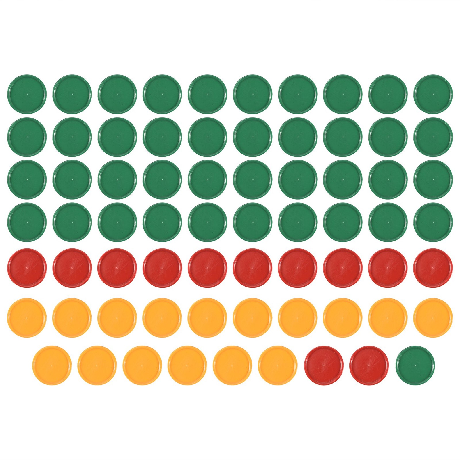 Red Yellow Green Round Shaped  Poker Chips  Game Props 69 Pcs I7A75174