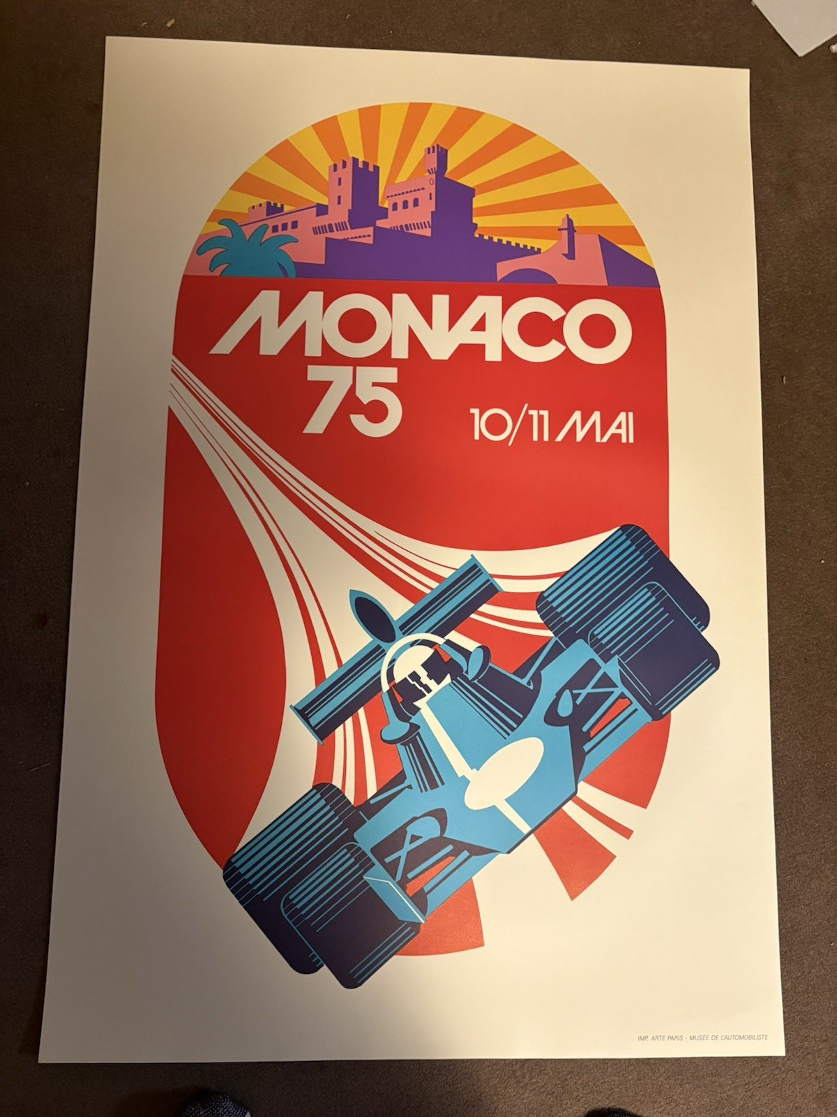 Original Monaco Grand Prix Auto Racing Poster 1975