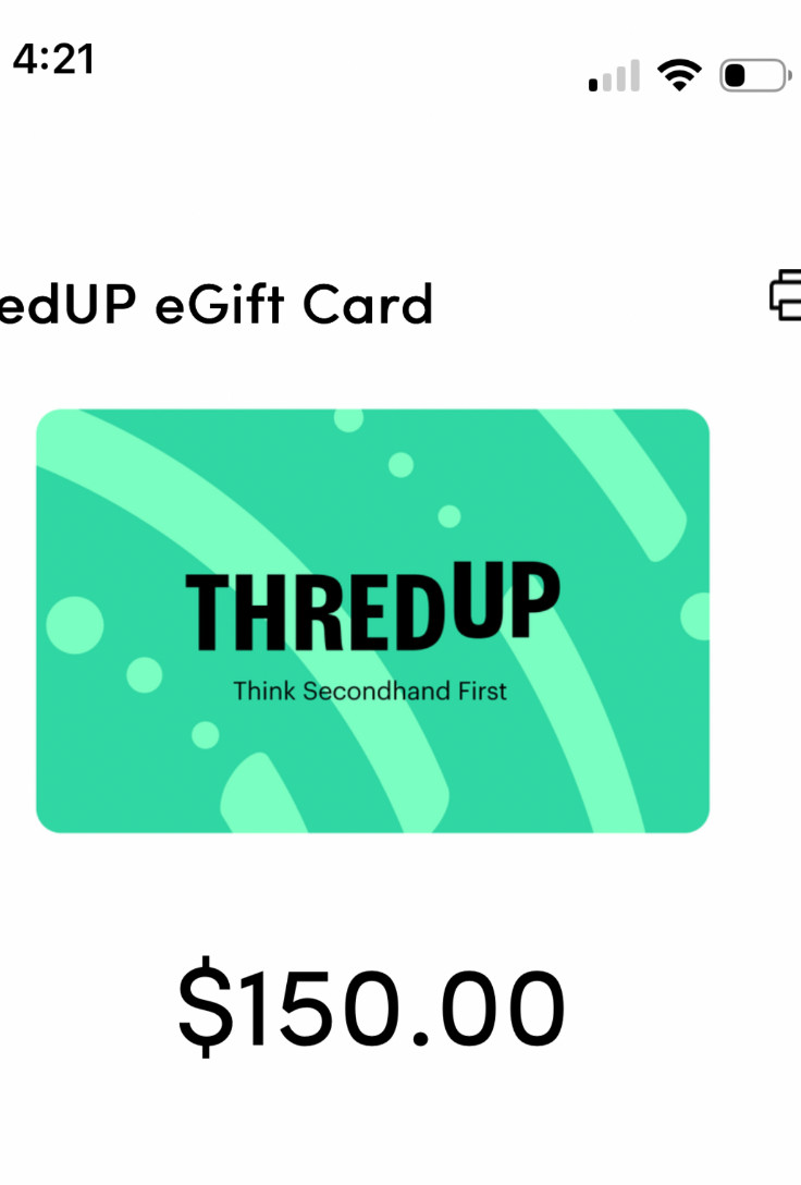 thred up egift $150 value