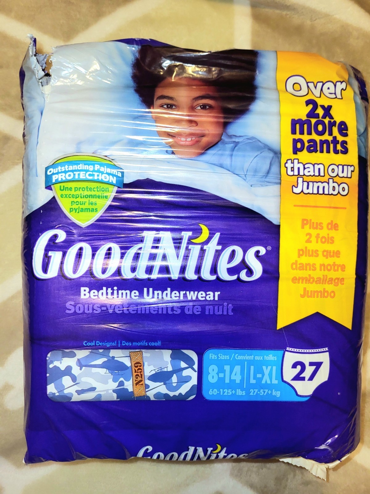 GoodNites Bedtime Underwear L-XL 8-14 Years 27 Count 94794004 60-125+ lbs