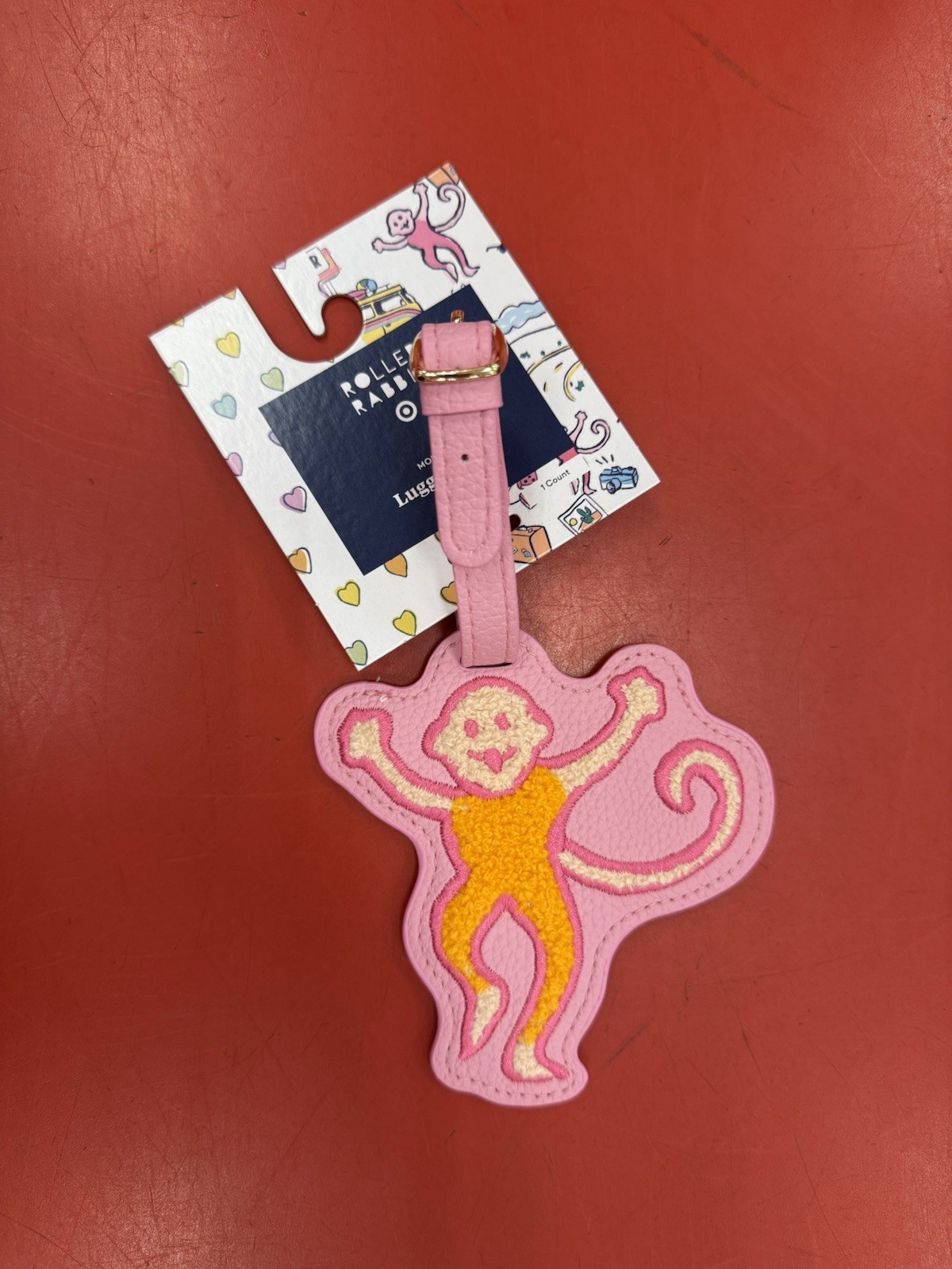 Roller Rabbit Target Monkey Pink Orange Sea Life Luggage Tag Ships Today