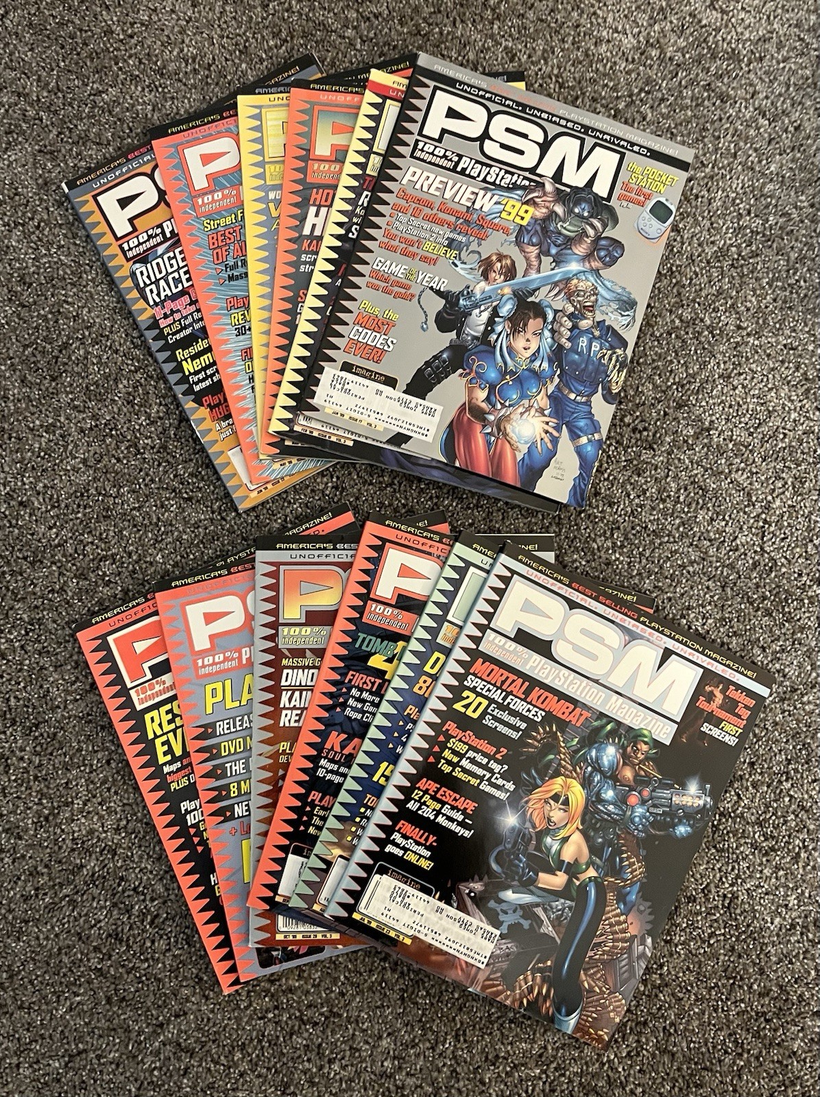 PlayStation Magazine Full Collection Year 1999 - Pristine Condition