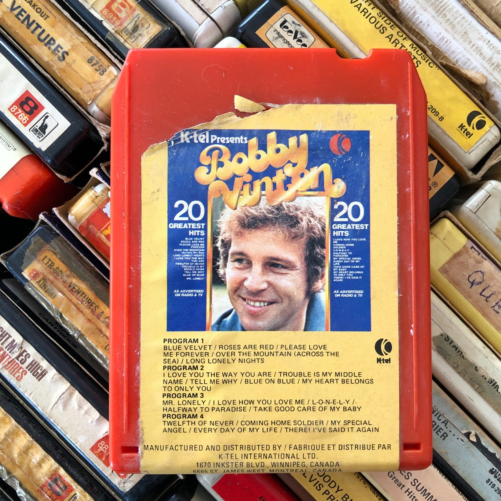 (K-Tel) Bobby Vinton : 20 greatest hits , 8 Track Tape  CA