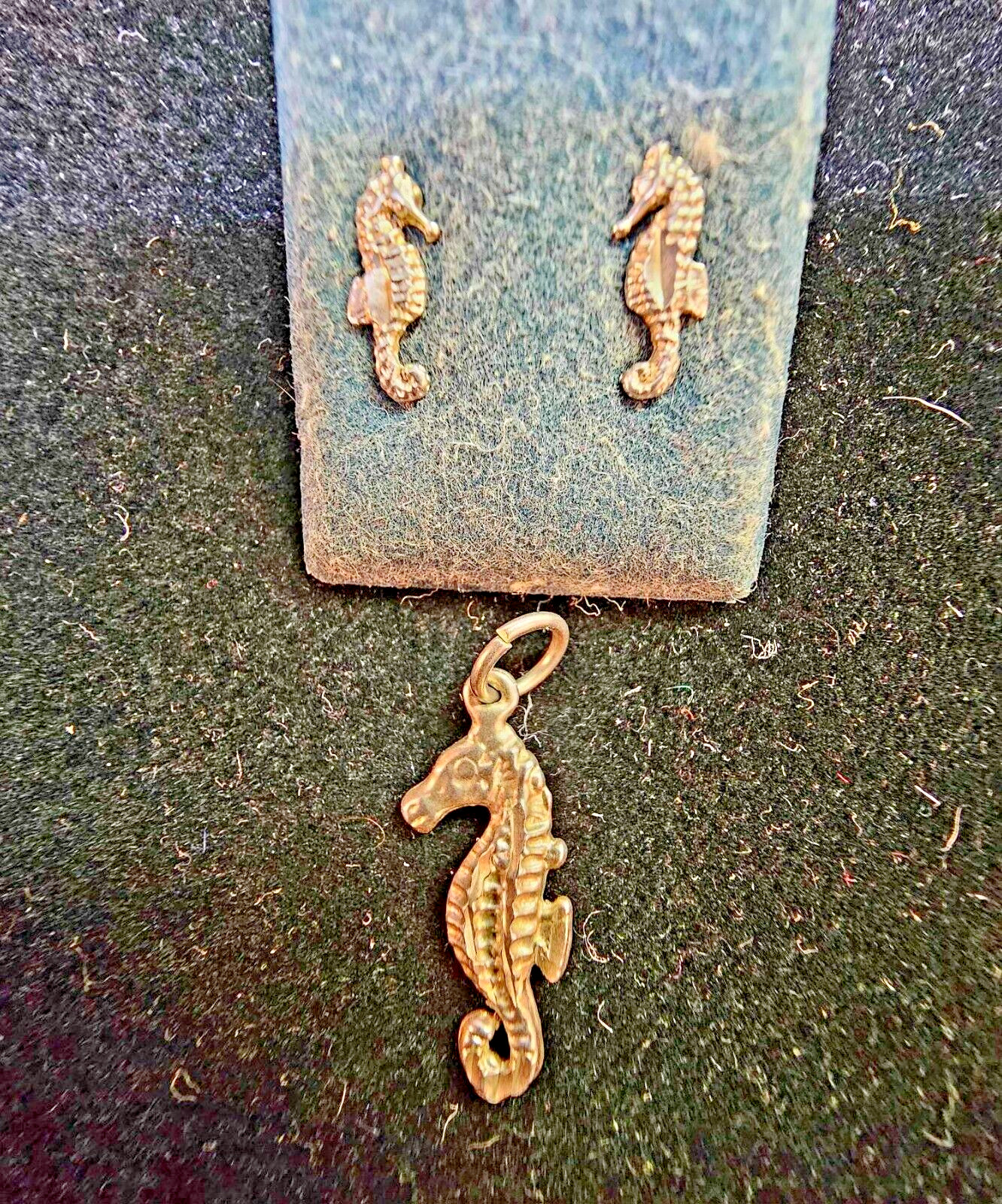 925 Sterling Silver Seahorse Pendant & Stud Earrings - S65