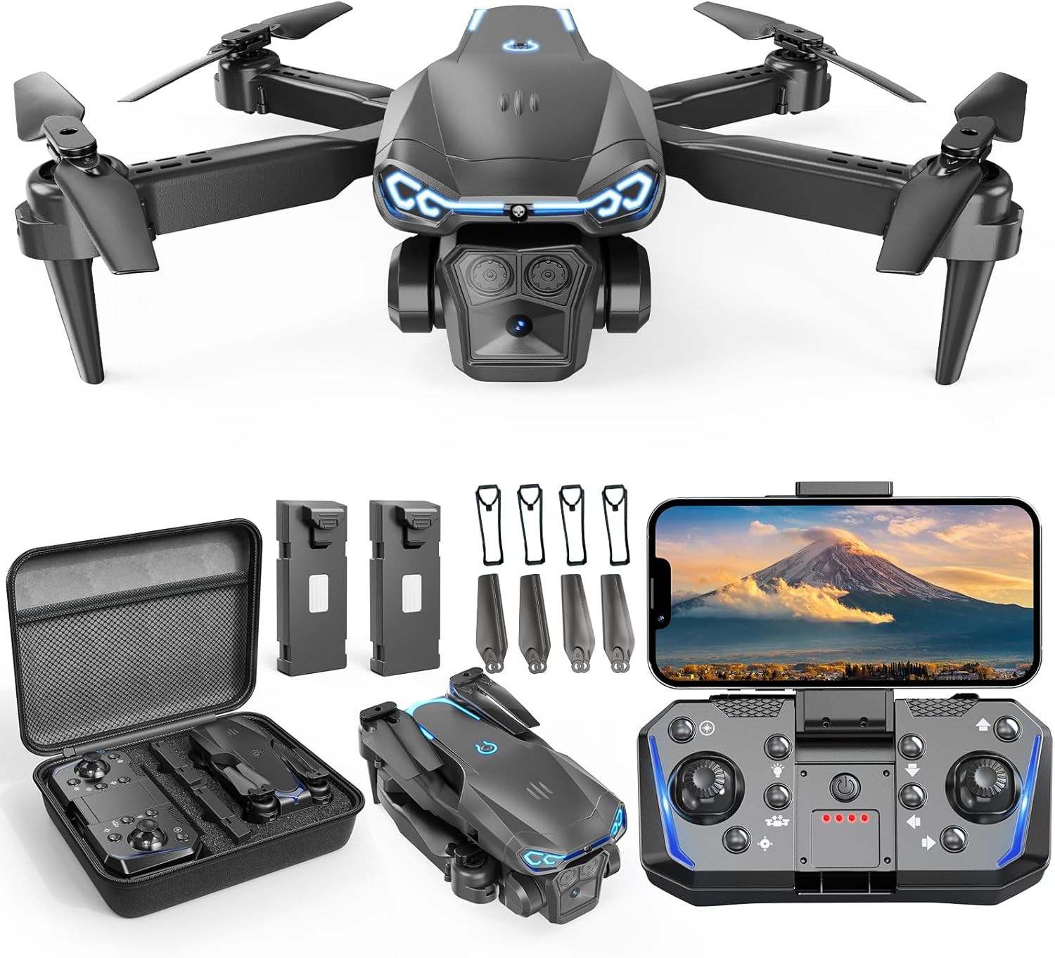 Foldable Drone with 1080P Camera for Beginners & Kids, FPV RC Quadcopter Toys Gi