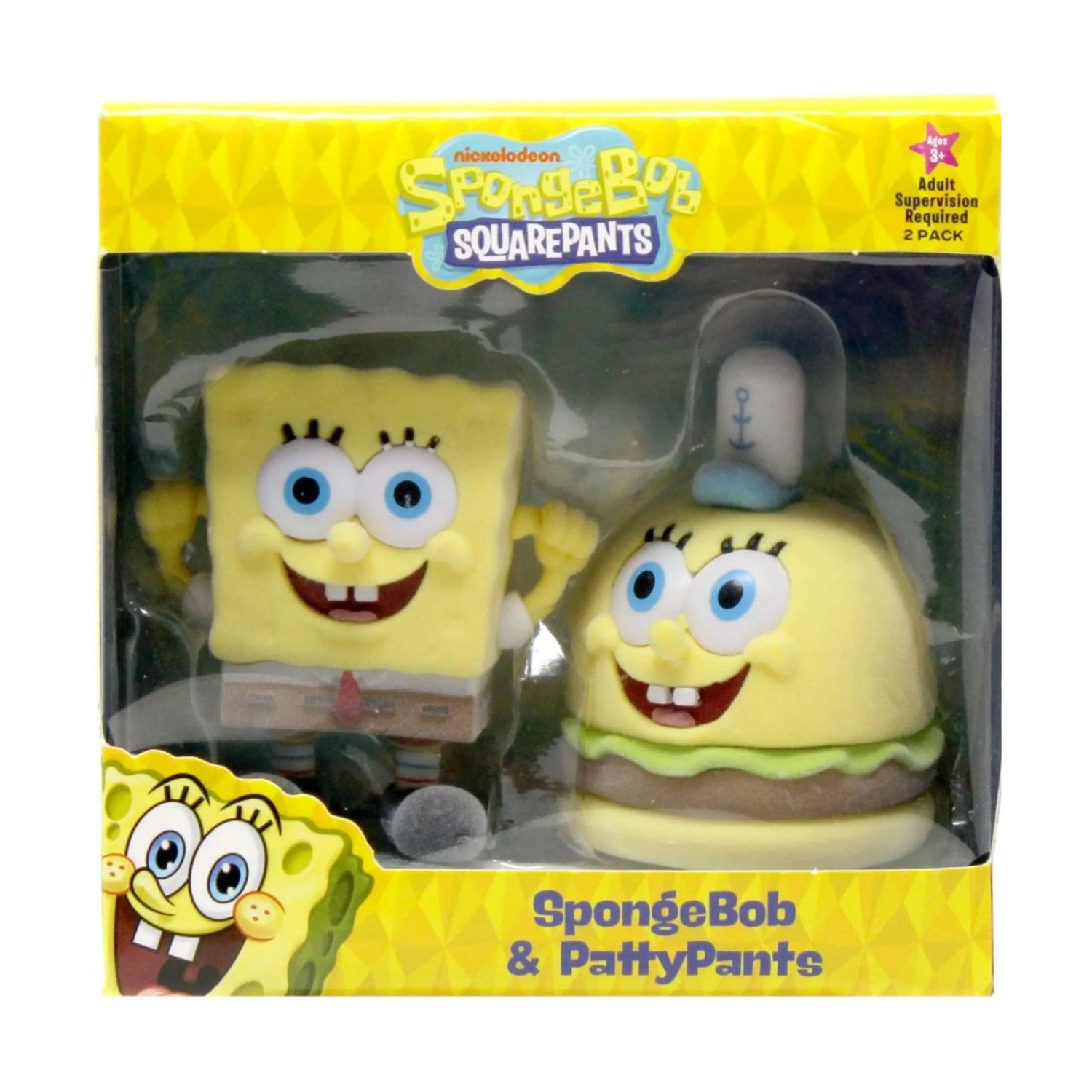 Nickelodeon Merchandise Spongebob Flocked Figures - Spongebob & Pattypants New