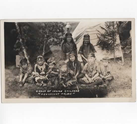 Indian Children Penobscot Tribe Maine  1920 RPPC   nice card!