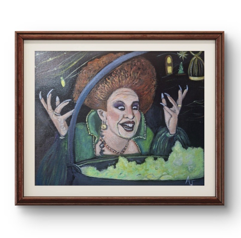 Hocus Pocus Cooking Up Some Brew 8x10 Painting