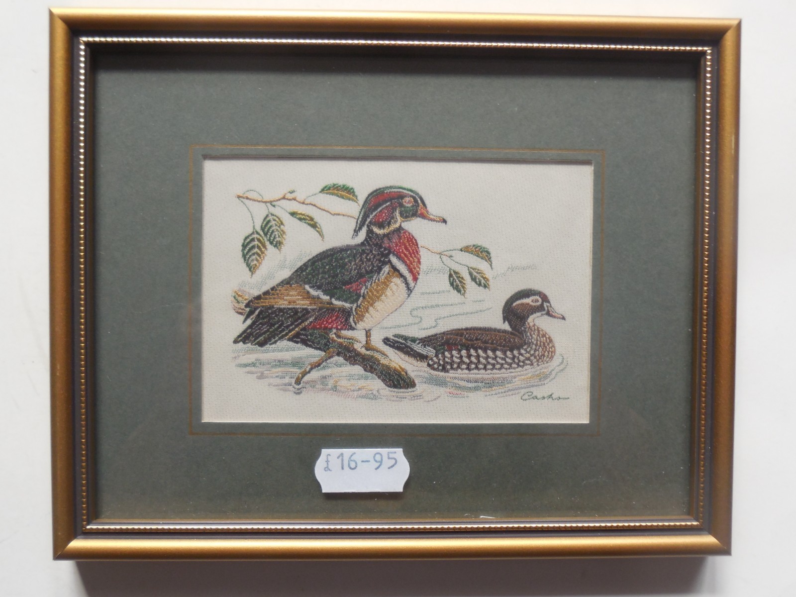 Cash's of Coventry Silk Woven Pictures - Wood Ducks W/ Paperwork Vintage