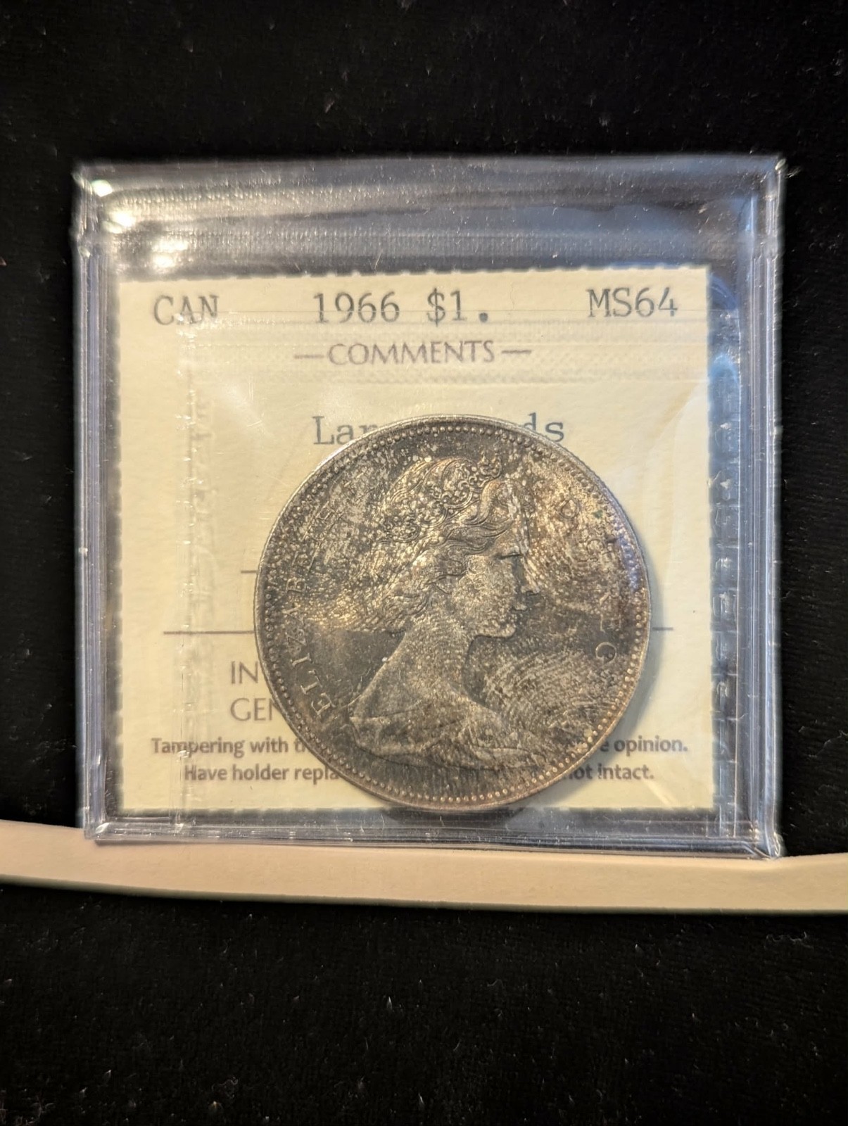 1966  LB  ICCS Graded Canadian Silver Dollar **MS-64** # XEK 903