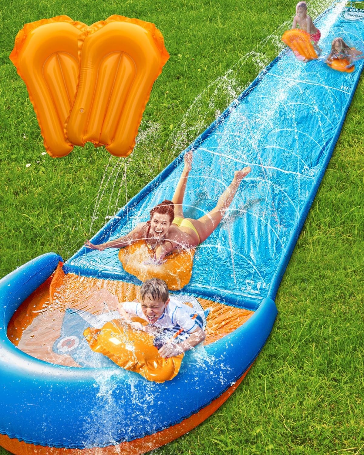 Spring Water Slip and Water Slide, 32FT Lawn Slip n WaterSlide for Kids Adults, 