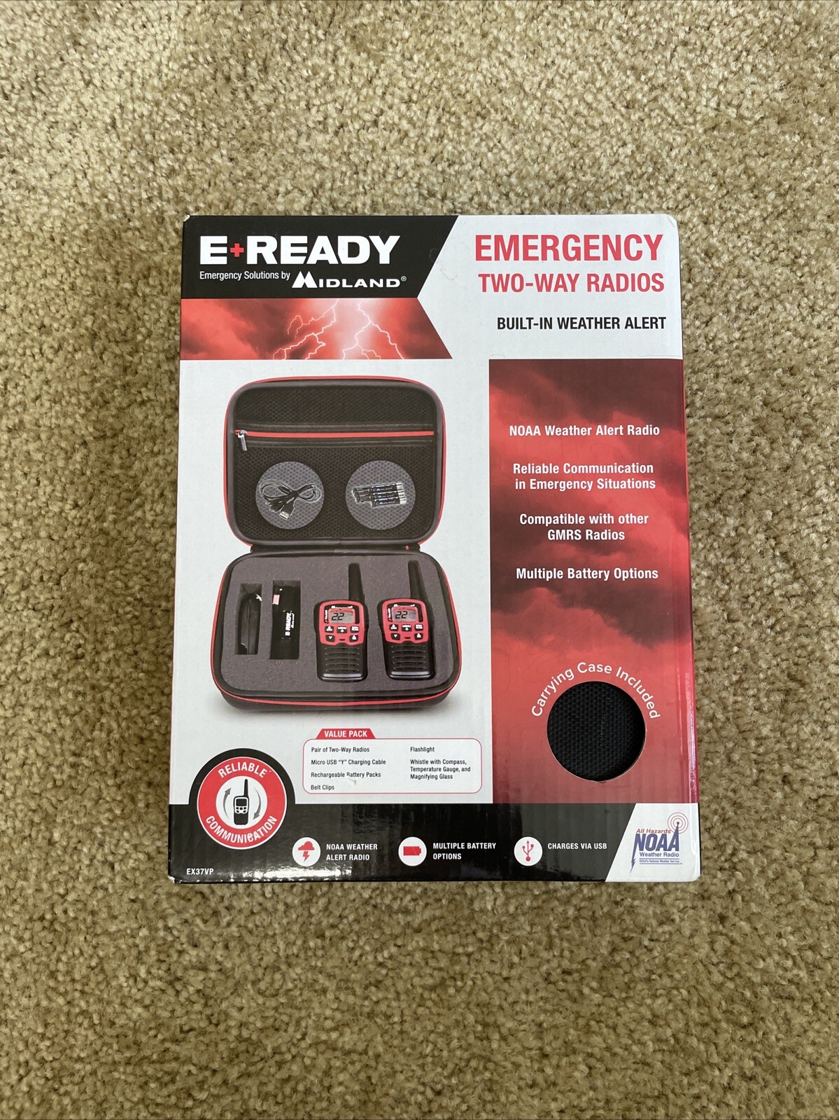 Midland Radio E+Ready EX37VP Emergency Two Way Radio Kit*New
