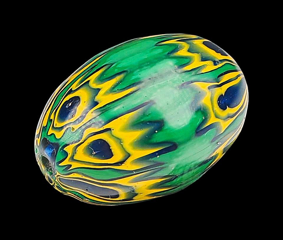 RARE Antique Moretti VENETIAN Fancy bead made of Chevron canes