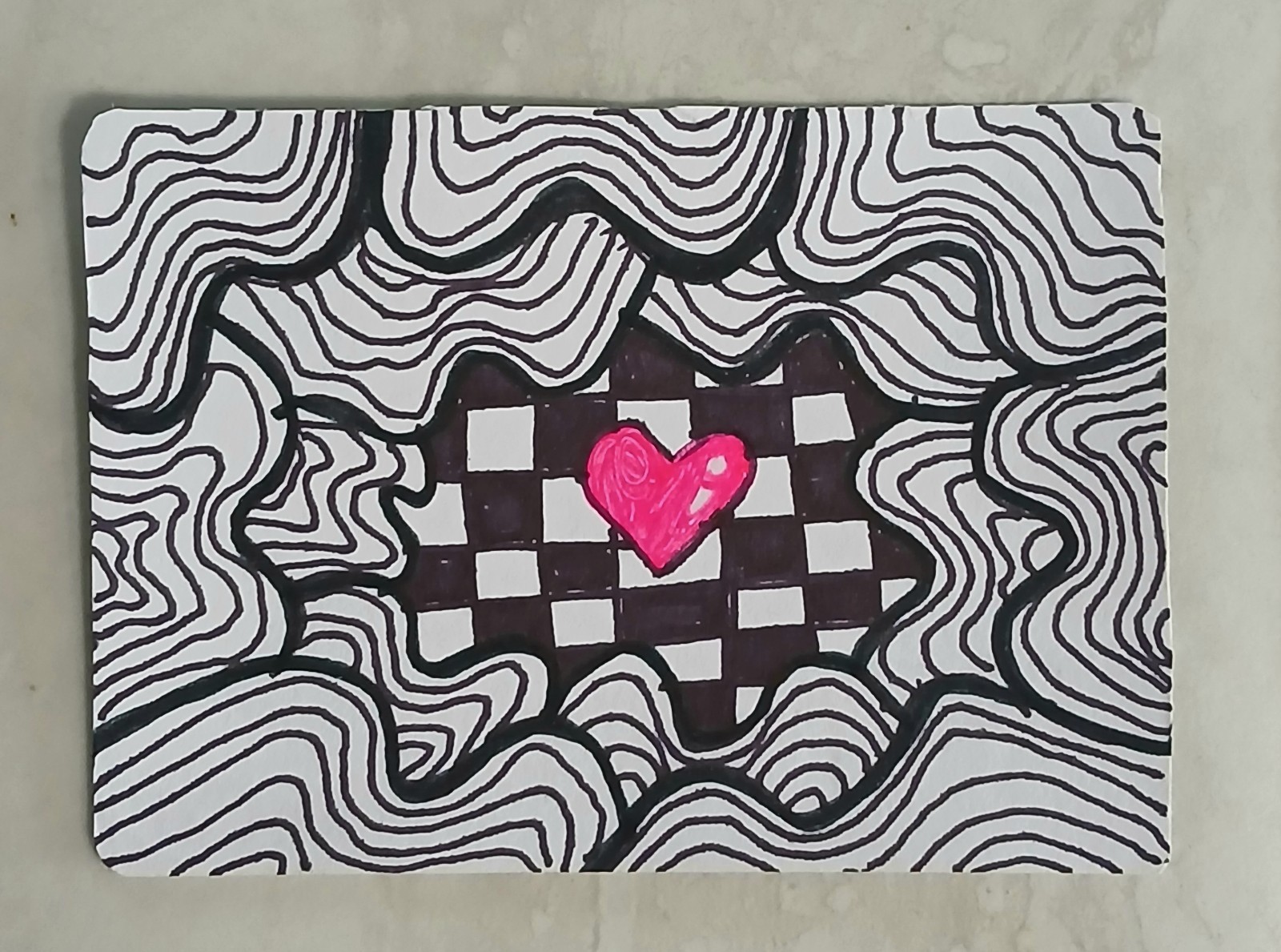 ACEO Artist Trading Card OOAK Artist Signed "Floating Heart"