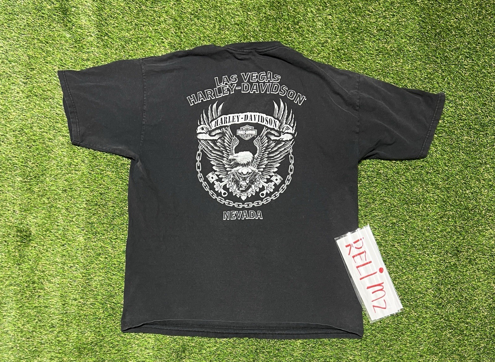 Harley Davidson Short Sleeve T Shirt Sz xL Black Graphic Print Front Back Nevada