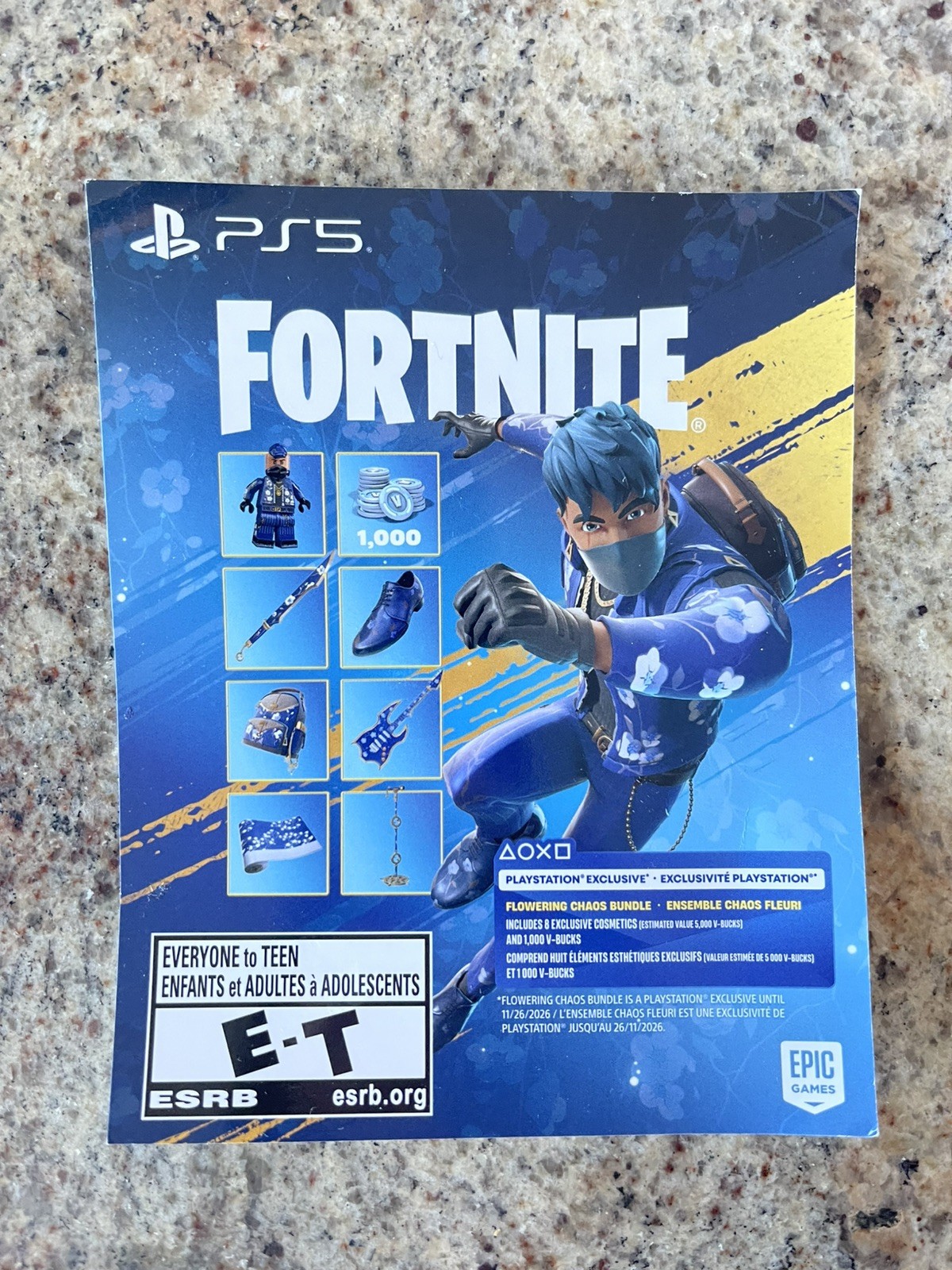 Fortnite Flowering Chaos Bundle DLC PS5 PlayStation Code Key New Unscratched
