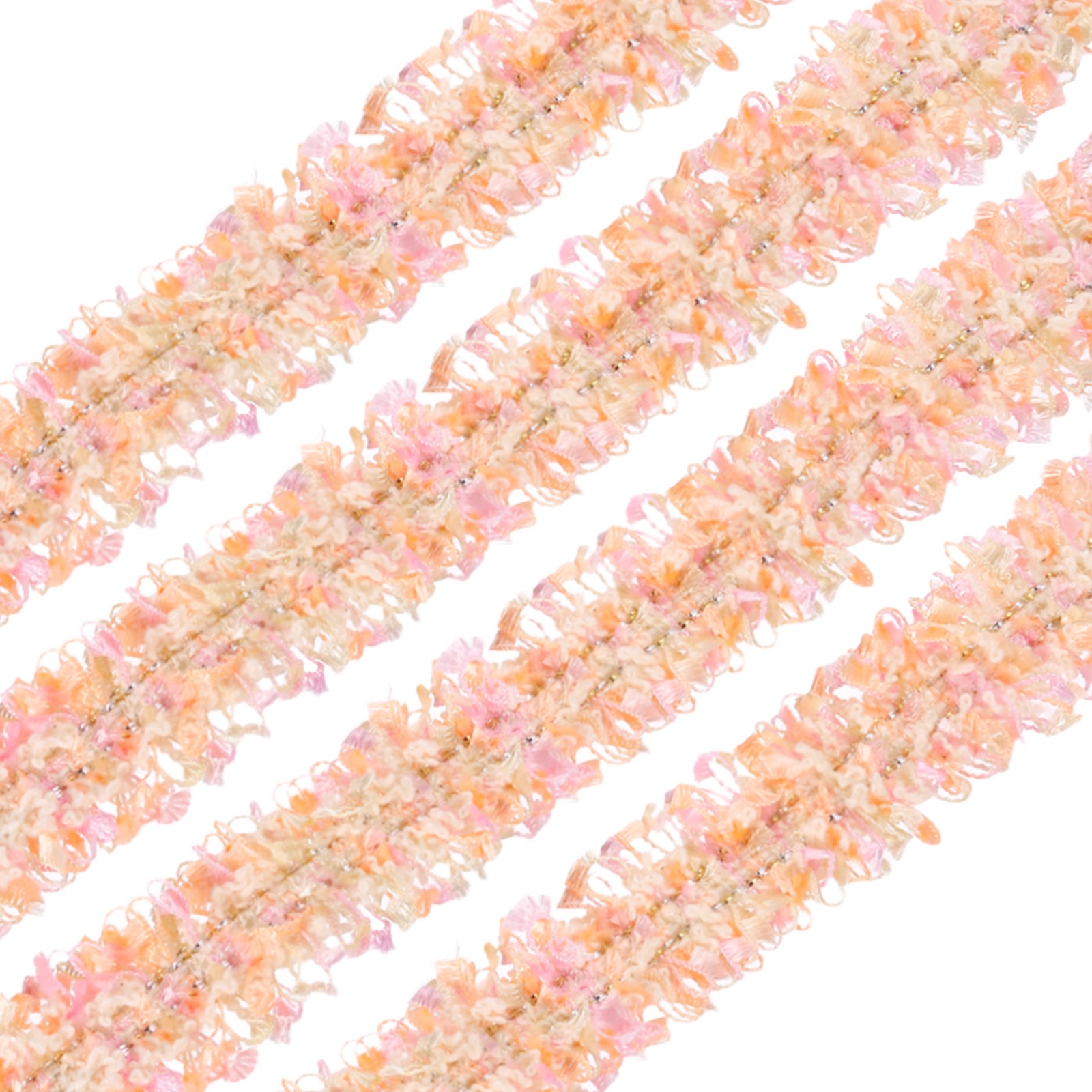 Braided Lace Trim, 10 Yards 0.6 Inch Wide Sewing Edging Trim, Pink-Orange