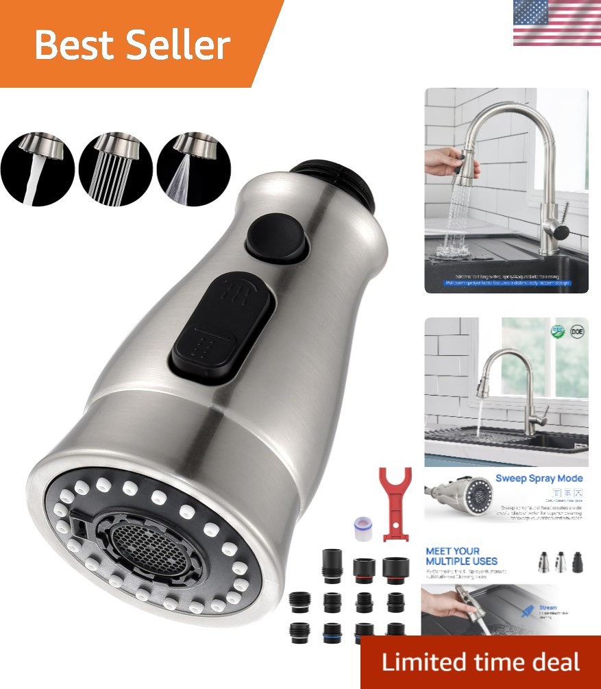 Kitchen Faucet Sprayer Head Replacement with 15 Adapters UPDATED - Pull Down ...