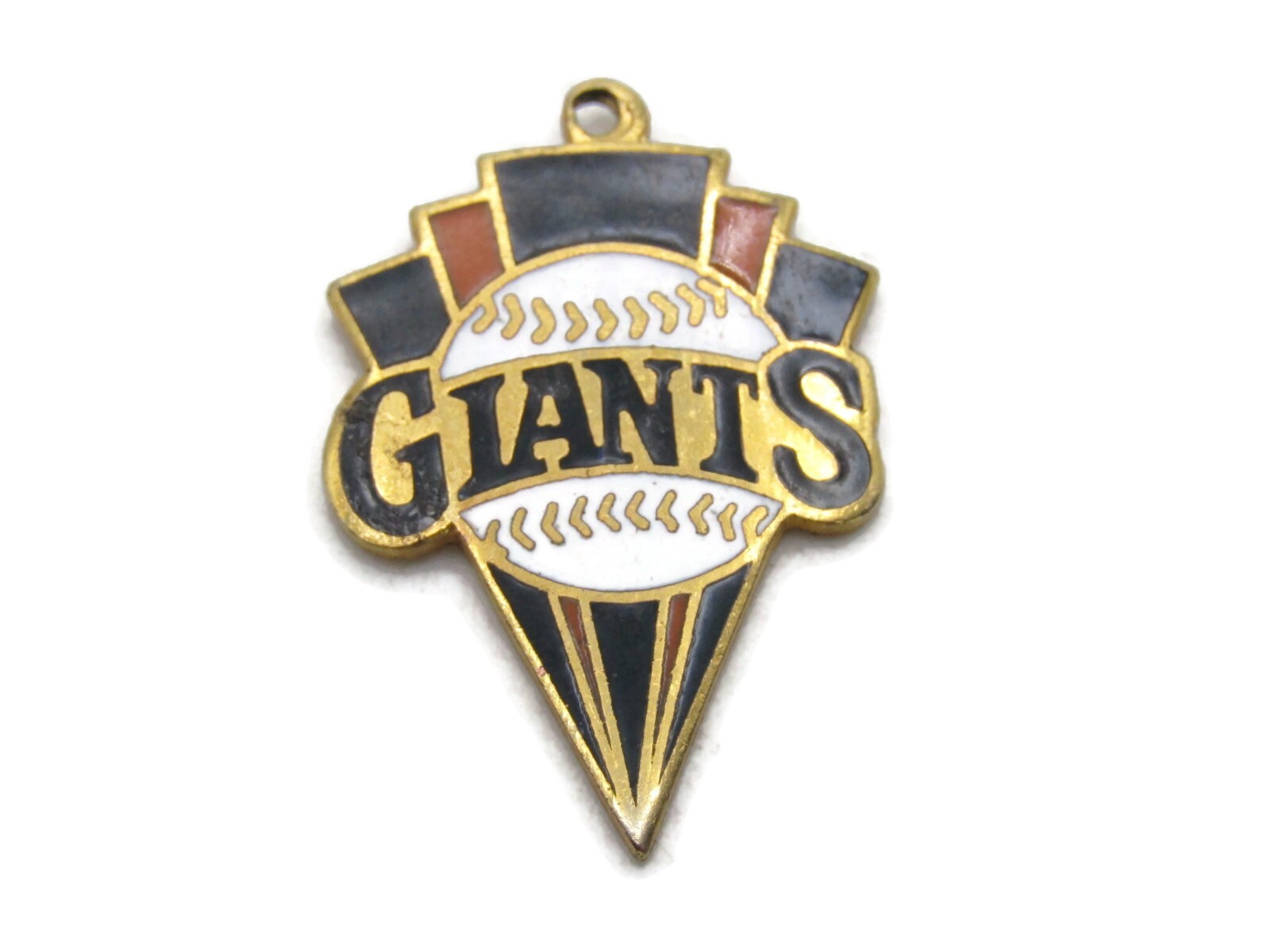 Giants Baseball Necklace Charm Gold Tone